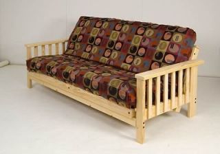 Wide Mission Full Size Futon Sofa Bed Frame Pine Wood
