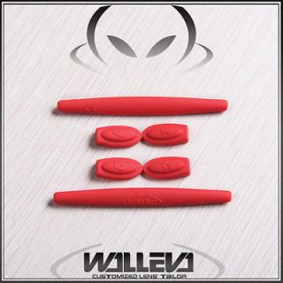 Walleva Lenses Custom Red Ear socks and Temple Shocks for Oakley 
