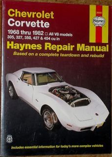  Repair Manual 1968   1982 Chevrolet Corvette (Fits 1968 Corvette