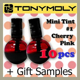   Moly Mini Tint #1 (Cherry Pink) 10 PCS + Gift Sample, Korean Cosmetic