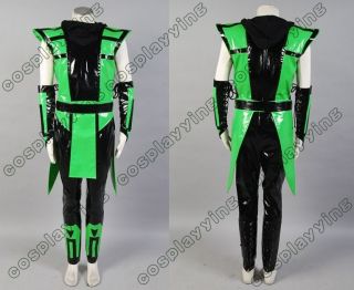 Mortal Kombat Reptile Green and Black Leather Cosplay Costume