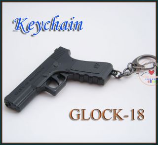Miniature Pistol Gun Metal Model keychain Ring GLOCK 18 Favorites 