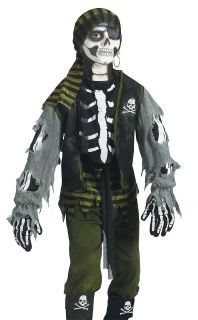 Kids Boys Scary Skeleton Zombie Pirate Halloween Costume
