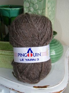 Clr 403 Pingouin Wool Yarn Le 3 Heathered Brown 4074