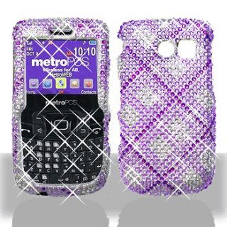   Talk Samsung R375C SCH R375C Phone Cover Case Diamond BLING PURP PLAID