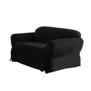 PC Black Soft Micro Suede Couch Sofa Slip Cover New