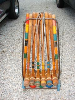 wooden croquet set in Croquet
