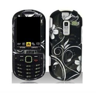 Black Flower Faceplate Cover Case for Samsung Messager 3 Profile R570 