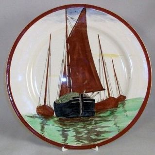 Royal Doulton BOAT Dinner Plate Hand Painted D2551 VINTAGE GOOD 