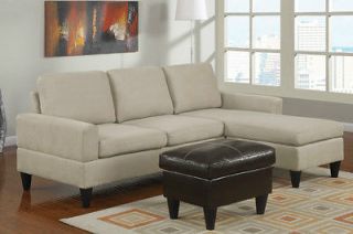   Sofa Sectional couch in Mushroom Microfiber couches W/ Free Ottoman