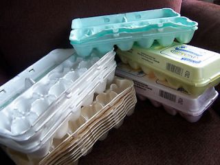   15 White & Pastel Styrofoam Egg Cartons Used Once arts crafts storage