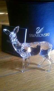 Swarovski Crystal Figurine Large Deer Doe Retired #247963 with 