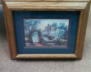 Framed Matted Beautiful Print by Carl Valente. Signed 12.75 by 10.75