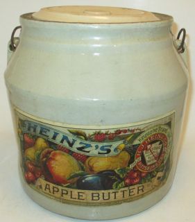 Heinz Apple Butter Stoneware Crock   beautiful condition