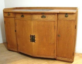 Early German Arts and Crafts Oak Sideboard Tile Top