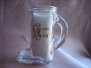 CROWN ROYAL SHOT GLASS REIGNING KING BOOT CLEAR GLASS