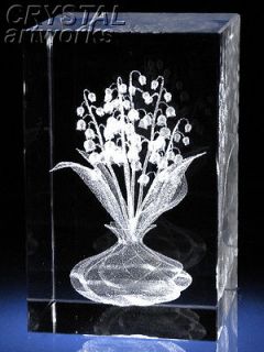 LILY of the VALLEY* 3D Laser Crystal Figurine B1011s