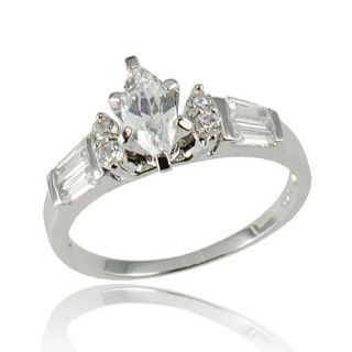 Marquise Cut CZ Cubic Zirconia 925 Sterling Silver Wedding/Engagement 