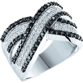   GOLD DIAMOND FASHION BAND THAT CRISS CROSSES ANOTHER COVERED IN 1.26CT