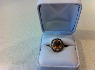 Le Vian Citrine Chocolate and White Diamonds 14k Yellow Gold Ring.