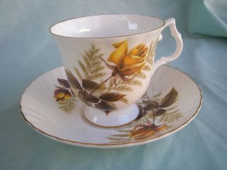   Bluebird Fine Bone China Made in Canada Yellow Rose Cup and Saucer