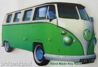 Wooden Wall Key Rack Hand Cut Shaped Novelty Funky Key Hooks VW Camper 