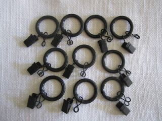 Metal curtain rings w/ clips, eyelets & nylon inserts quiet smooth 