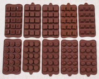 Mixed 10 Models Chocolate Silicone Mould Cake Jelly Candy Mold Baking 