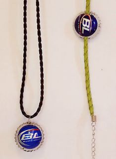 BUD LIGHT Necklace & Bracelet Set Great Gift Hand Crafted MUST SEE