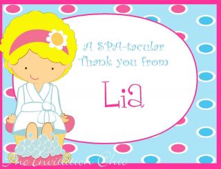 Personalized Girls Spa Party Thank you cards~make overs
