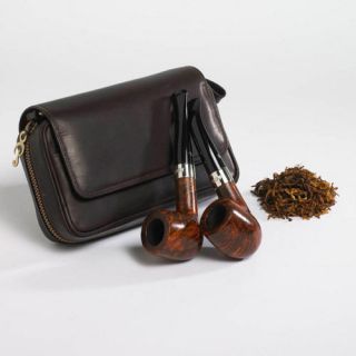 PETERSON DELUXE LEATHER 2 PIPE COMBO BAG POUCH   147