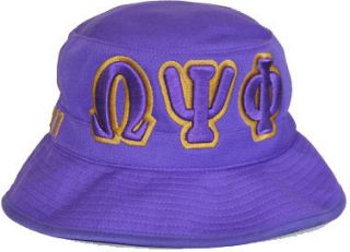 Omega Psi Phi Big 3 Letter Mens Floppy Bucket Mesh Hat