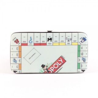MONOPOLY Board Logo game fliplock hard cover / case hinge wallet **NEW