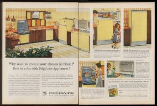 1962 yellow Frigidaire Flair pull out range stove ad