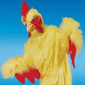 Chicken Mascot Yellow Suit Halloween Costume Adult Bird Mask Feet