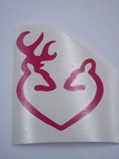 10 inch Pink Browning Style Heart Buck and Doe Deer Vinyl Decal 