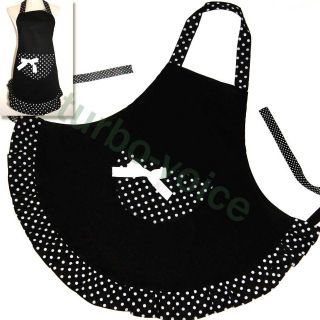   Dot Cotton Apron with Pocket for Coffe Shop Uniform or Kitchen Cooking