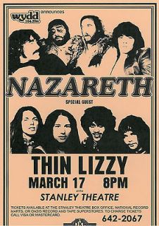 Thin Lizzy & Nazareth vintage repro concert poster USA