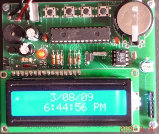 LCD Real Time Clock (Date and Time) with Temperature PIC Electronic 