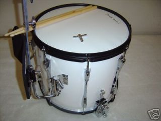 New white 14 X 12 marching snare drum with carrier