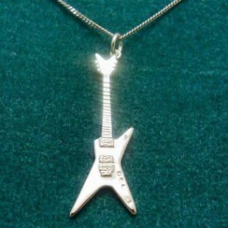 Silver Dean Washburn Dime electric guitar with necklace