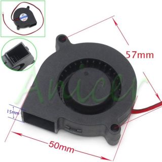 DC 2pin 12V 50mm x 15mm PC Cooler Cooling Brushless Blower Fan Hole to 