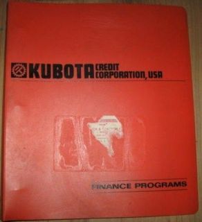 Kubota Credit Corp USA Fin Program 3 Ring Manual Binder