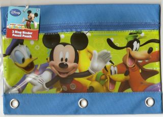 Mickey Mouse Clubhouse Blue 3 Ring Binder Pencil Pouch
