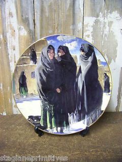 1997 Decorative Collector Plate TAOS GIRLS Burlington Northern Santa 