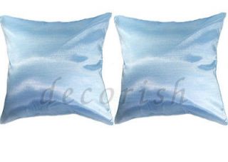   SOFA DECOR SOFA BED CUSHION COVERS SOLID PALE BLUE 20x20 PILLOWS NEW