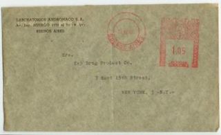 1946 Buenos Aires Argentina meter cover to New York