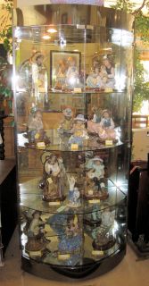 Demilune Glass and Chrome Lighted Curio Display Cabinet Attriuted to 