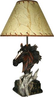 Brand New Designer Horse Head Western Cabin / Lodge Table Lamp