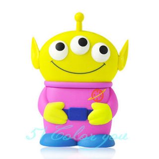 Cute 3D Pink 3 Eyes Alien Toy Story Movable Eye Case Cover for Apple 